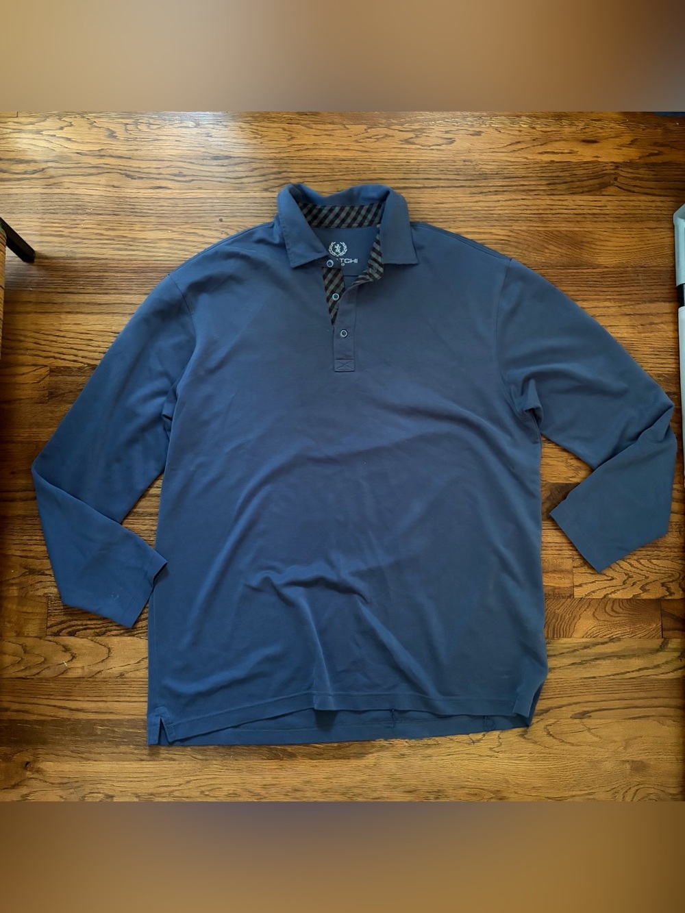 *Bugatchi Men's Long Sleeve Polo - Navy Blue